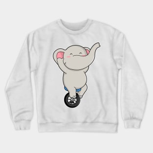 Elephant as Artist at Circus with Tires Crewneck Sweatshirt